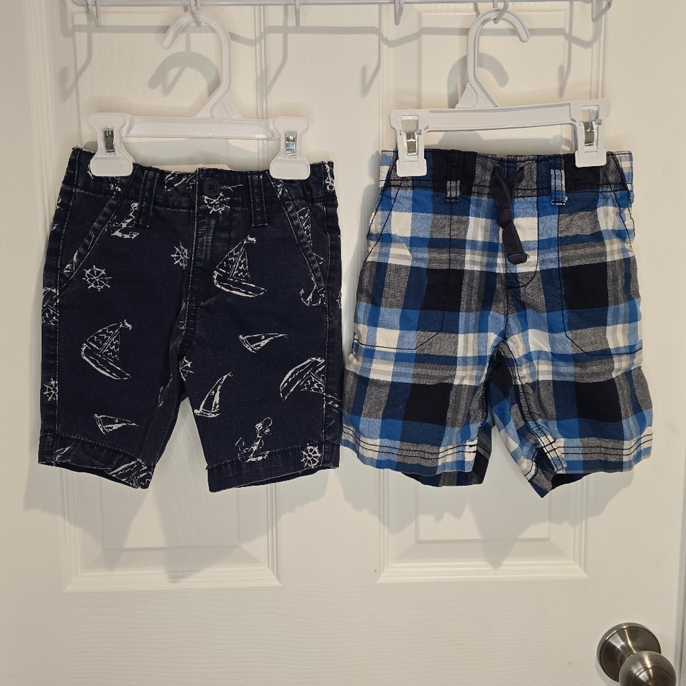 Nautical and Plaid Kids Shorts Set Size 3T OshKoshand Carters